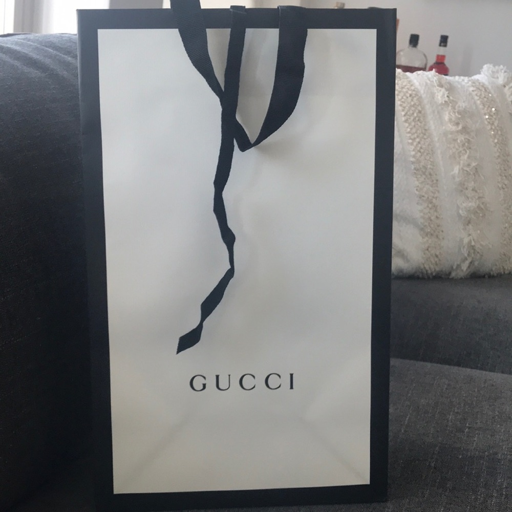 Gucci shopping bag. Fits shoebox, sweater or SLGs
